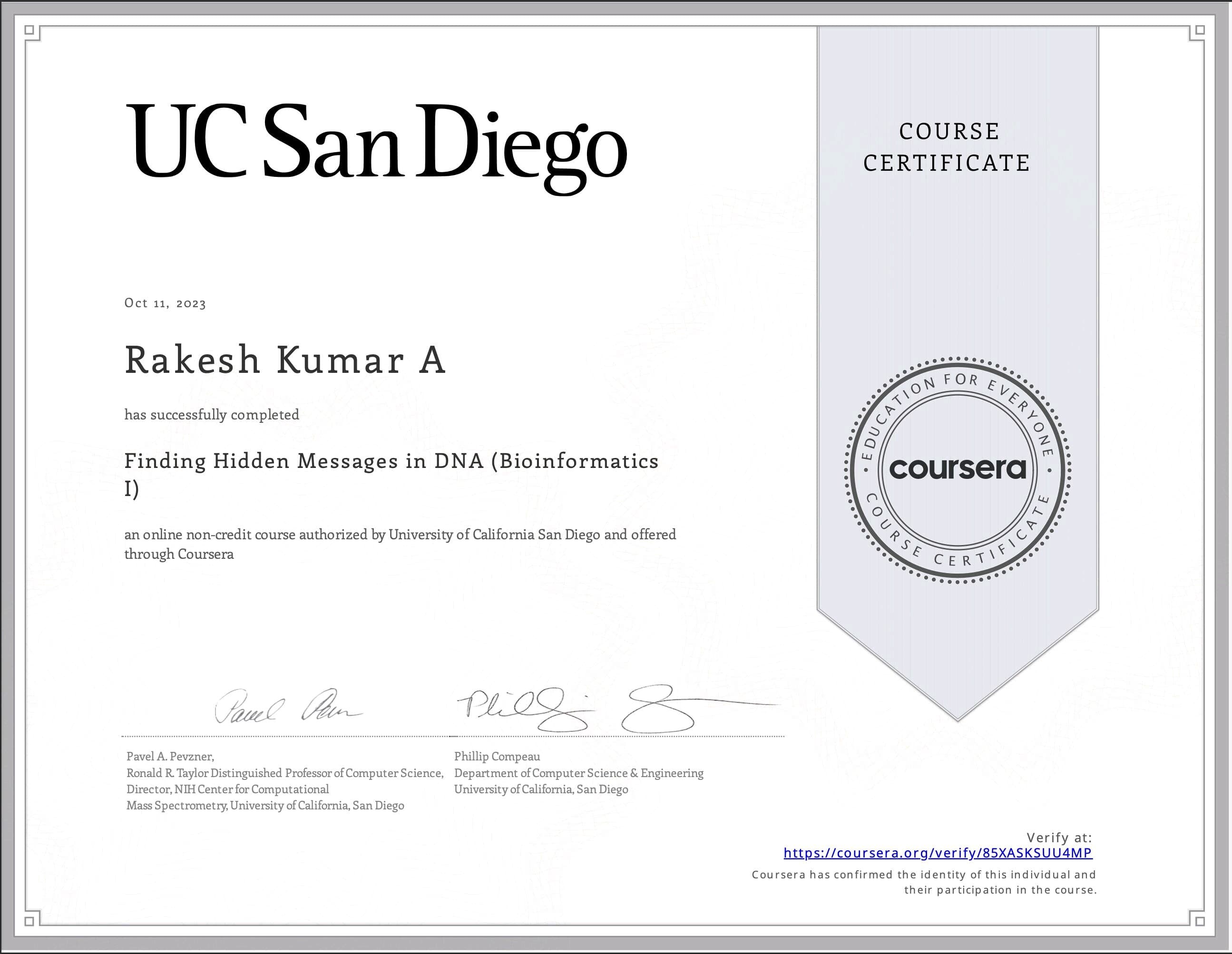 Finding Hidden Message in DNA Certificate